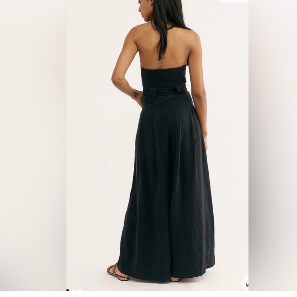 Free People Lucia Strapless Jumpsuit Size 4 Black - Picture 3 of 7